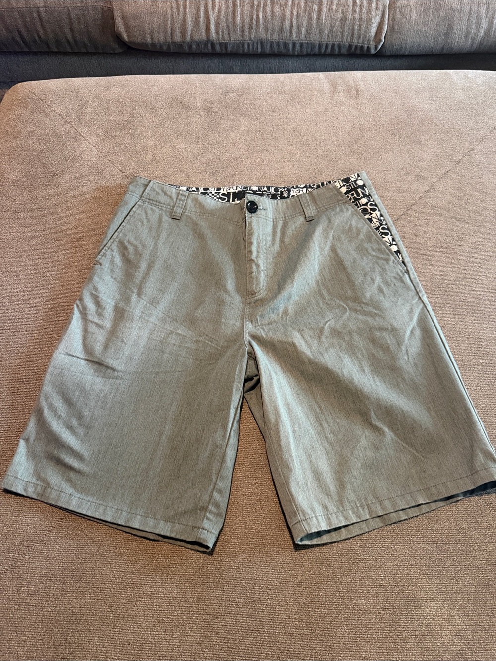 Lost Men's Olive Utility Flat-Front Shorts